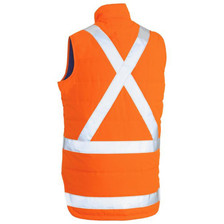 Bisley Taped Hi Vis Puffer Vest With X Back