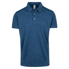 Teal | Bulk Buy Mens CoolDry Marl Poly Polo | Stitching Detail