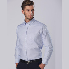 Shop Mens Blue Dot Cotton Long Sleeve Shirt