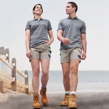 Unisex Cotton Stretch Drill Cuffed Work Shorts Online | Blank Clothing