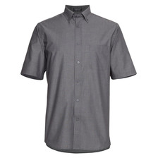 Charcoal Grey | mens fine chambray shirt | short sleeve