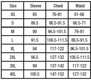 Stormtech Size Chart